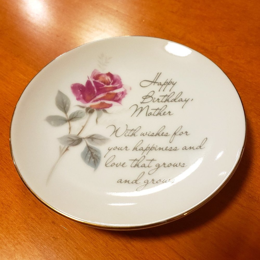 MOTHER'S BIRTHDAY: AMERICAN GREETINGS CORP LASTING TREASURES 4" MINI PLATE
